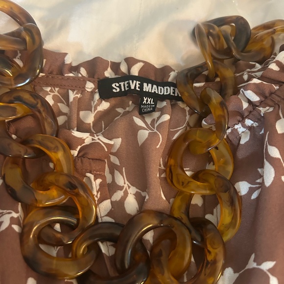 Steve Madden Brown and Cream Floral Dress - Picture 2 of 2